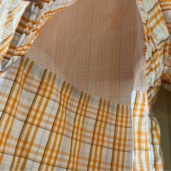 Columbia PFG Tennessee Volunteers Mens XL Plaid Polo Fishing Orange White - Picture 11 of 12
